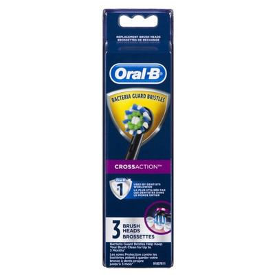 Oral-B CrossAction Electric Toothbrush Replacement Brush Head Refills Black
