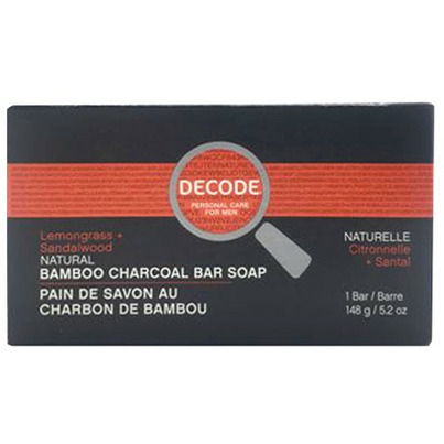 DECODE Bamboo Charcoal Bar Soap Lemongrass + Sandalwood