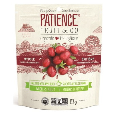 Patience Fruit & Co. Organic Dried Cranberries Sweetened With Apple Juice