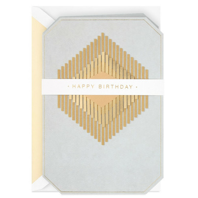 Hallmark Signature Birthday Card Gold Diamonds