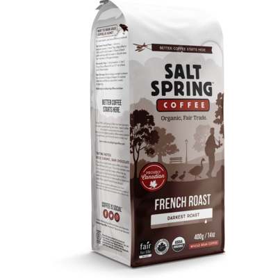 Salt Spring Coffee French Roast Darkest Roast Whole Bean Coffee