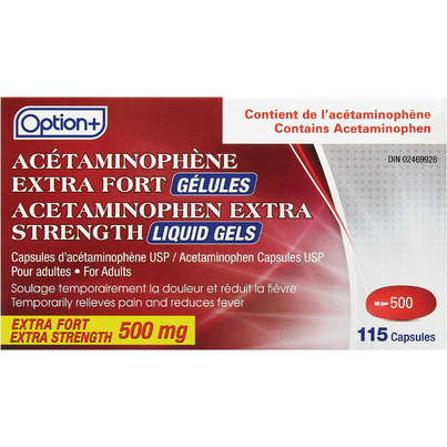 Option+ Extra Strength Acetaminophen Liquid Gels 500mg