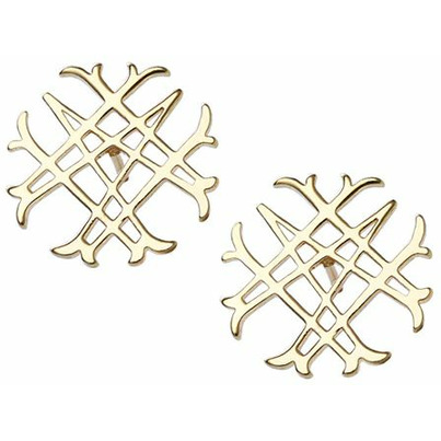 Natalie Wood Designs Logo Stud Earrings Gold