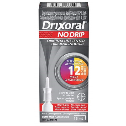 Drixoral No Drip Original Unscented Nasal Decongestant