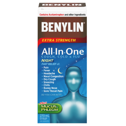 Benylin All-In-One Extra Strength Cold & Flu Nightime Syrup
