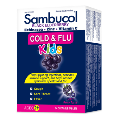 Sambucol Black Elderberry Cold & Flu Kids Chewable Tablets