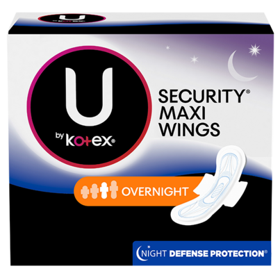 U By Kotex Security Feminine Maxi Pad With Wings Extra Heavy