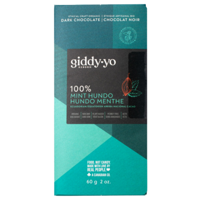 Giddy Yoyo Organic Chocolate Bar Mint Hundo