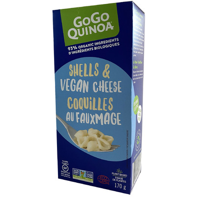 GoGo Quinoa White Shells & Vegan Cheese