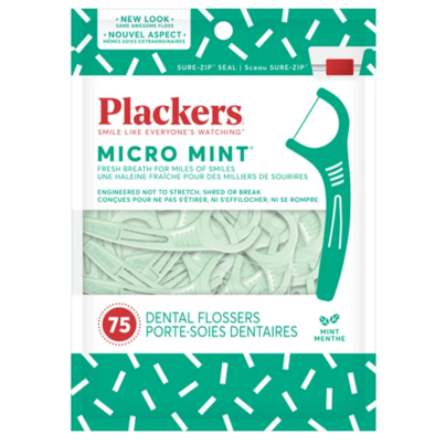 Plackers Micro Dental Flossers Mint