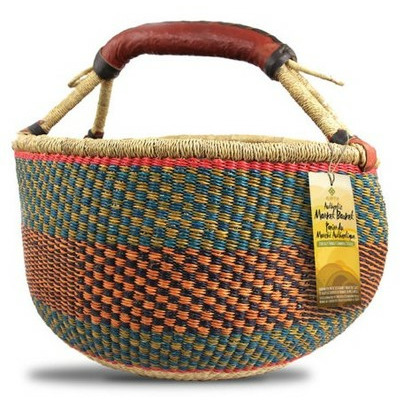 Alaffia Round Handwoven African Grass Basket