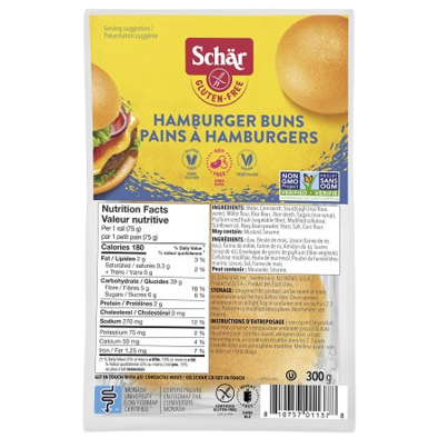 Schar Gluten Free Hamburger Buns
