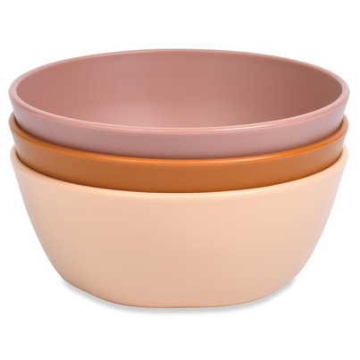 Tiny Twinkle Plastic Tableware Bowls Set Sand, Cinnamon And Taupe