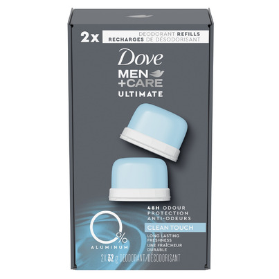 Dove Men+Care Ultimate Clean Touch 0% Aluminum Deodorant Refill Kit
