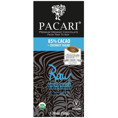 Pacari Premium Organic Chocolate Raw 85% Cacao