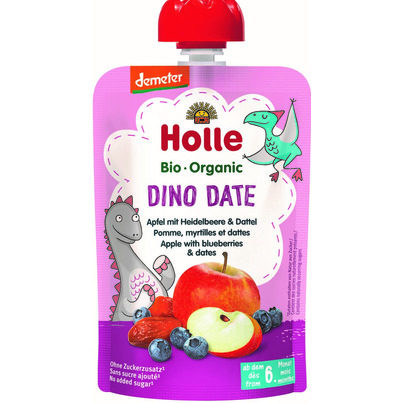 Holle Organic Pouch Dino Date Apple With Blueberries & Dates