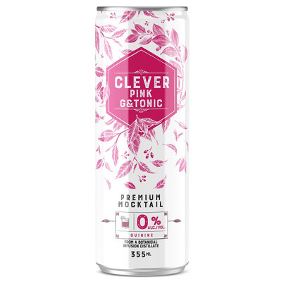 Clever Mocktails Pink G & Tonic Premium Mocktail