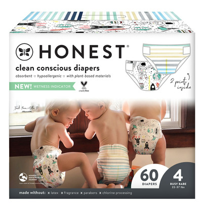 The Honest Company Diapers Club Box Space Travel + Classic Stripes Size 4