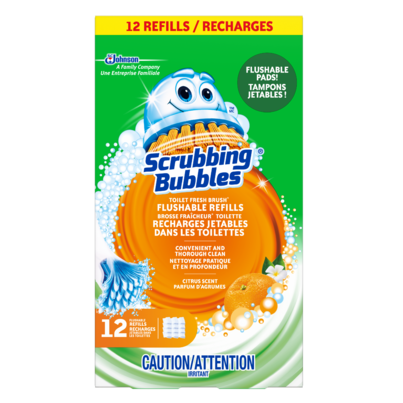 Scrubbing Bubbles Toilet Fresh Brush Flushable Refills Citrus