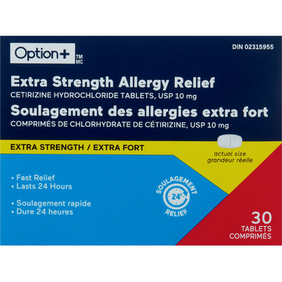 Option+ Extra Strength Allergy Relief Tablets USP 10mg