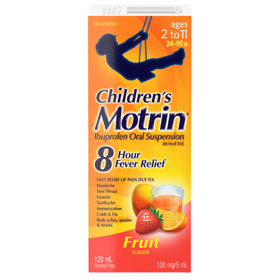 Children's Motrin Liquid Pain Relief Ibuprofen Tropical Punch Flavour