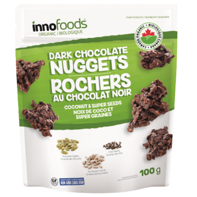 InnoFoods Organic Dark Chocolate Nuggets With Coconut & Super Seeds