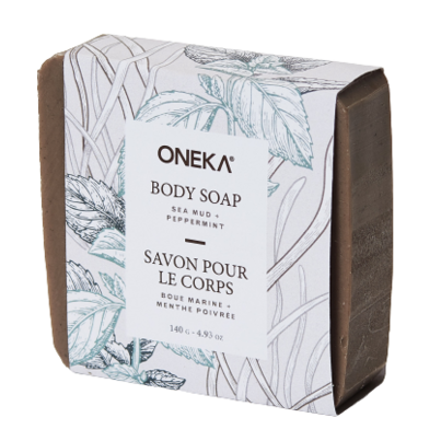 Oneka Peppermint And Grey Clay Sea Mud Soap Bar