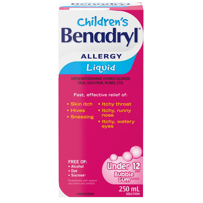 Benadryl Allergy Children's Liquid  Bubble Gum