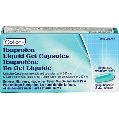 Option+ Ibuprofen Liquid Gel Capsules 200mg