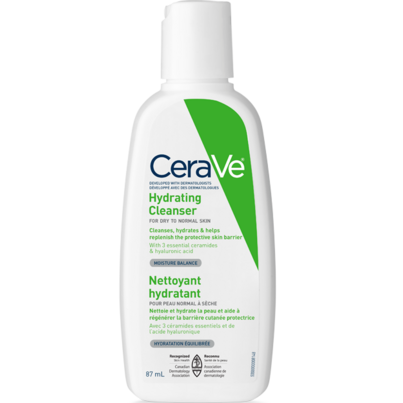 CeraVe Hydrating Face Wash Travel Size Daily Facial Cleanser