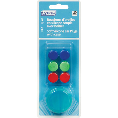 Option+ Coloured Silicone Ear Plugs With Case