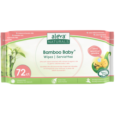 Aleva Naturals Bamboo Baby Wipes Sensitive Fragrance Free