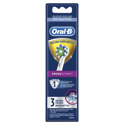 Oral-B CrossAction Electric Toothbrush Replacement Brush Heads 3 Count