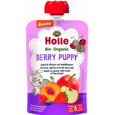 Holle Organic Pouch Berry Puppy Apple & Peach With Fruits Of The Forest