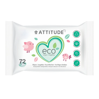 ATTITUDE Eco-Baby 100% Biodegradable Wipes