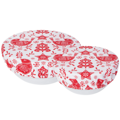 Now Designs Reusable Cotton Bowl Covers Set Snowbird