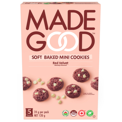 MadeGood Red Velvet Soft Baked Mini Cookies