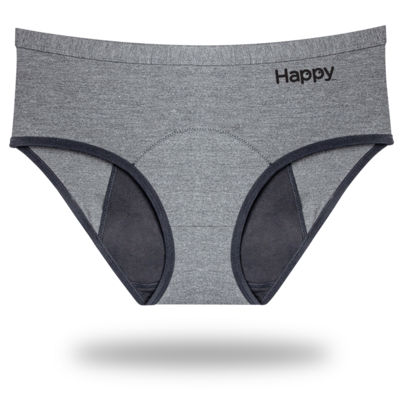 Happy Reusable Bamboo Period Underwear Midrise Hipster KANTA Graphite
