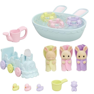 Calico Critters Triplets Baby Bathtime Set