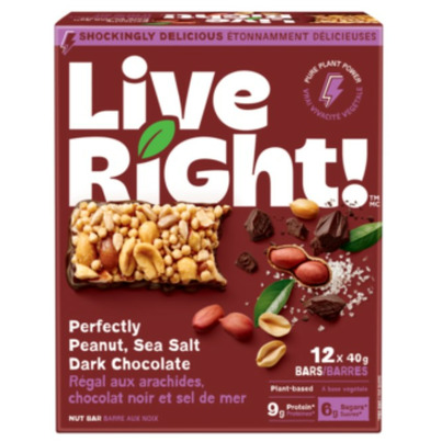 Live Right Peanut Dark Chocolate & Nut Sea Salt Bar