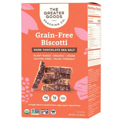 The Greater Goods Grain-free Dark Chocolate Sea Salt Biscotti