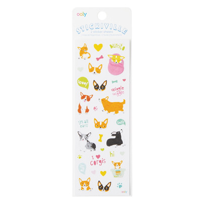 OOLY Stickiville Stickers Skinny Corgis