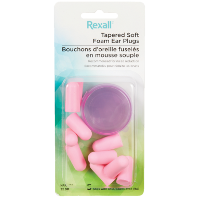 Rexall Tapered Soft Foam Ear Plugs Pink
