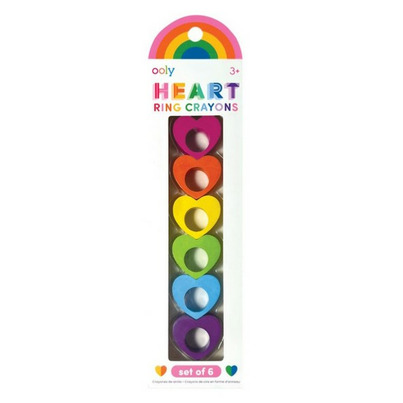 OOLY Set Of 6 Heart Ring Crayons