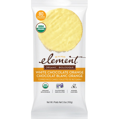 Element Snacks Organic Dipped Rice Cakes White Chocolate Orange