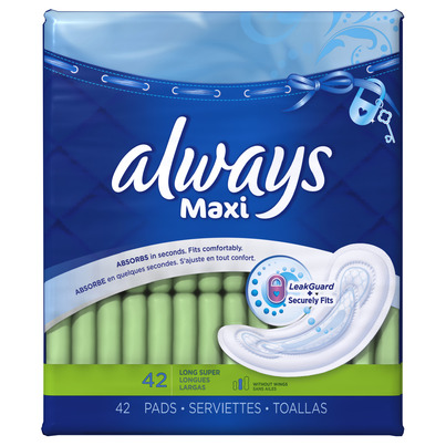 Always Maxi Pads Without Wings
