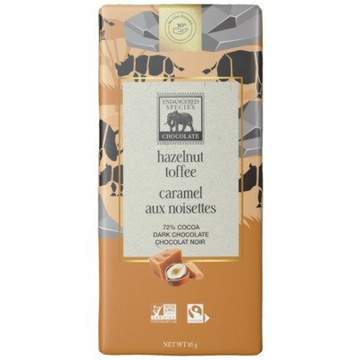 Endangered Species Natural Dark Chocolate Bar With Hazelnut Toffee