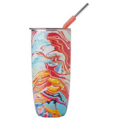 S'well Tumbler With Straw Marble Swirl