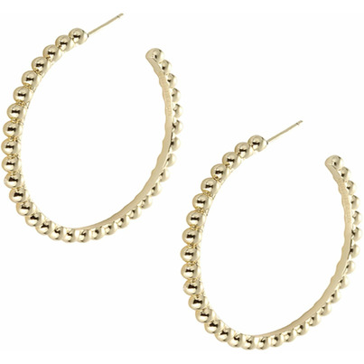 Natalie Wood Designs Beaded Hoop Earrings Gold