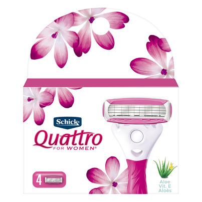 Schick Quattro Ultra Smooth For Women Blades With Papaya & Pearl Complex
